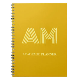 Cuaderno Monograma minimalista en amarillo mostaza