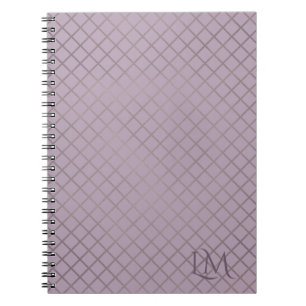 Cuaderno Monograma minimalista en dorado y taupe lavanda