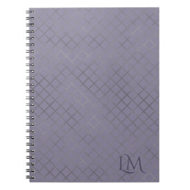 Cuaderno Monograma minimalista en oro y taupe lavanda