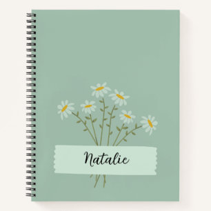 Cuaderno Monograma minimalista Girona lindo simple azul mar