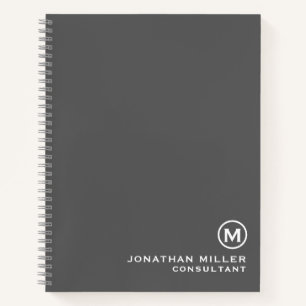 Cuaderno Monograma Minimalista gris