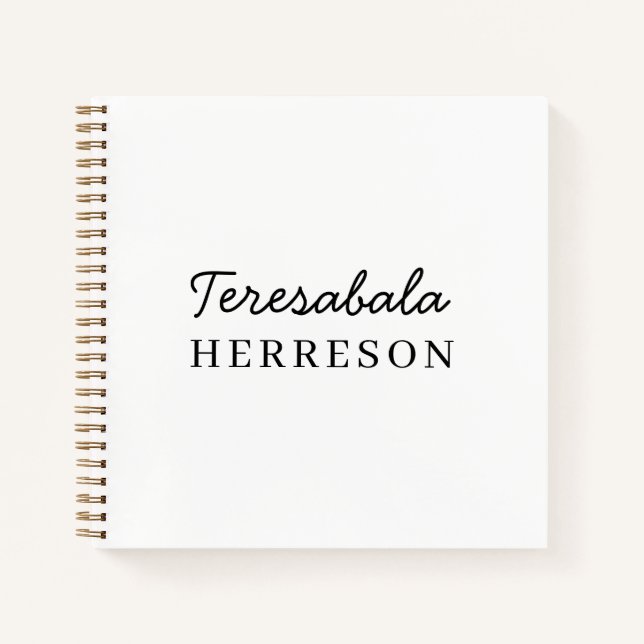 Cuaderno Monograma minimalista moderno neutral (Anverso)