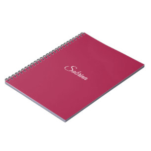 Cuaderno Monograma minimalista rosa cereza