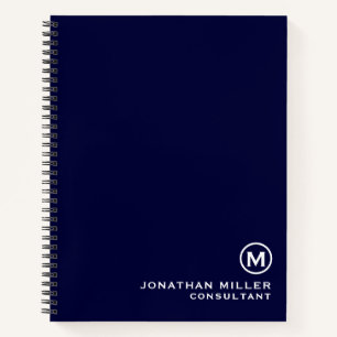 Cuaderno Monograma mínimo azul marino