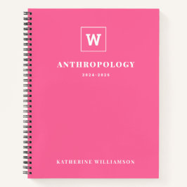 Cuaderno Monograma moderno asignatura Nombre personalizado