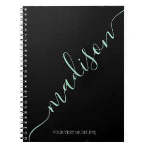 Cuaderno Monograma moderno con el nombre escrito a mano ver