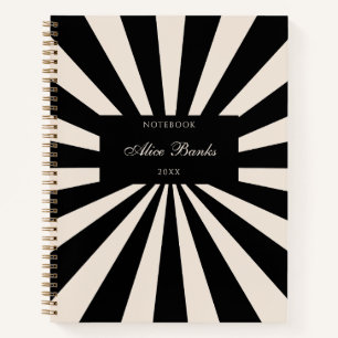 Cuaderno Monograma moderno de amanecer medio y guión
