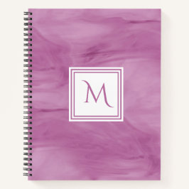 Cuaderno Monograma moderno de mármol sutil morado simple