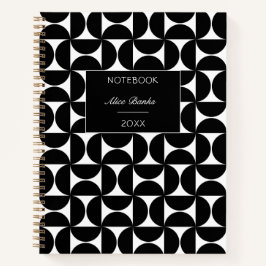 Cuaderno Monograma moderno de medio siglo y guión