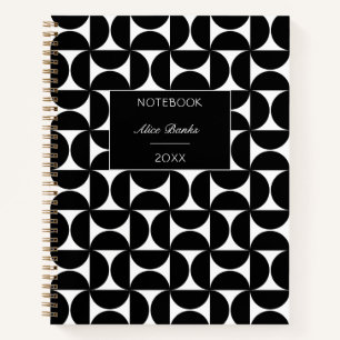 Cuaderno Monograma moderno de medio siglo y guión