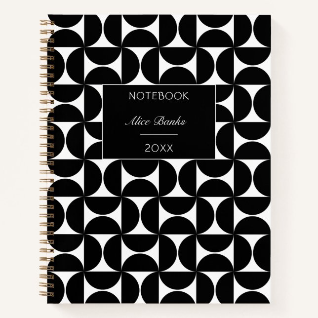 Cuaderno Monograma moderno de medio siglo y guión (Anverso)