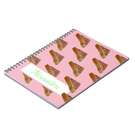Cuaderno Monograma Moderno Divertido Pastel Pan De Leche Ro
