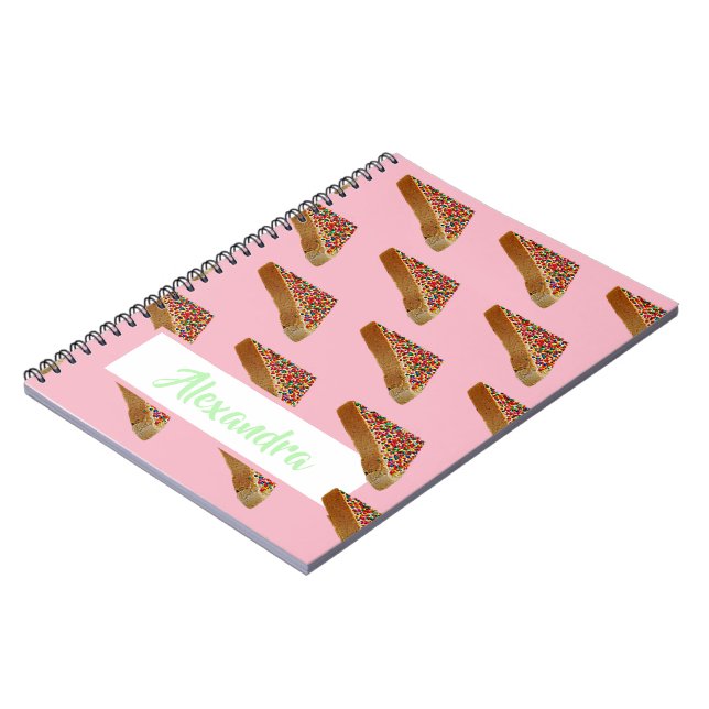 Cuaderno Monograma Moderno Divertido Pastel Pan De Leche Ro (Lado Izquierdo)