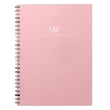 Monograma moderno elegante simple rosa
