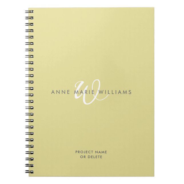 Cuaderno Monograma moderno en blanco con escritura en Chart (Frente)