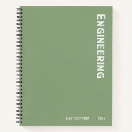 Cuaderno Monograma moderno Ingeniería verde