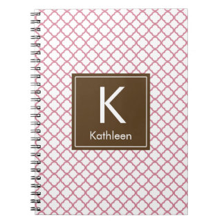 Cuaderno Monograma moderno (marrón/rosa)