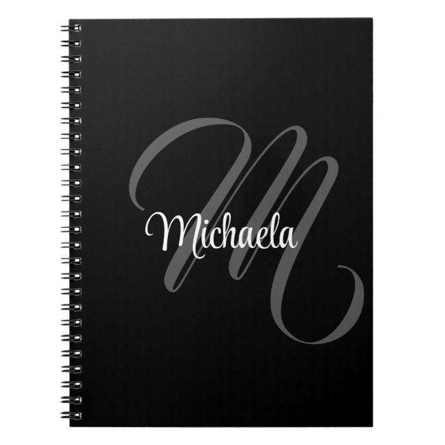 Cuaderno Monograma moderno minimalista nombre inicial (Frente)