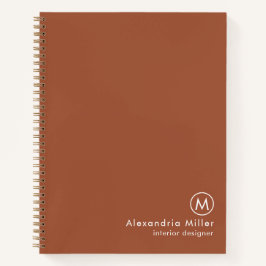 Cuaderno Monograma moderno mínimo de terracota
