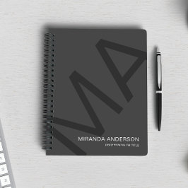 Cuaderno Monograma moderno negrita tipografía profesional