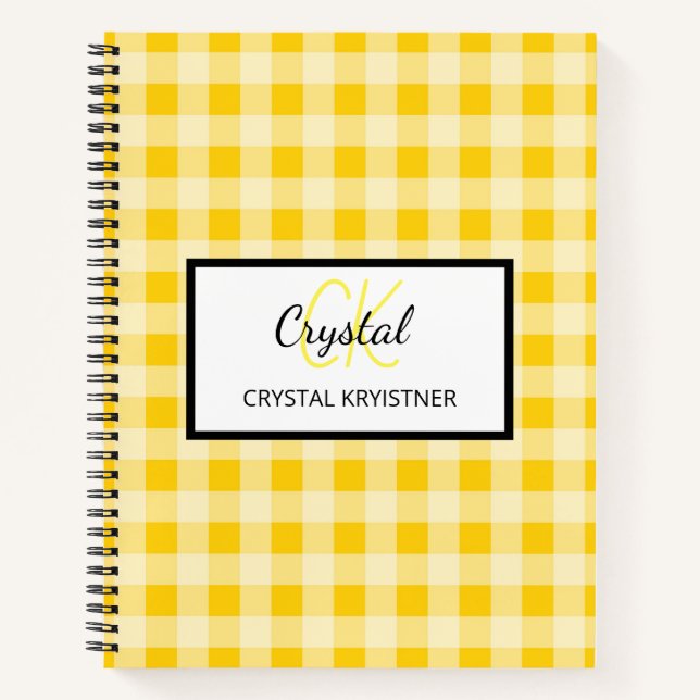 Cuaderno Monograma moderno Tapado amarillo (Anverso)