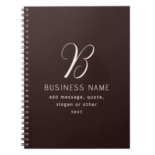 Cuaderno Monograma moderno y elegante de nombres de negocio