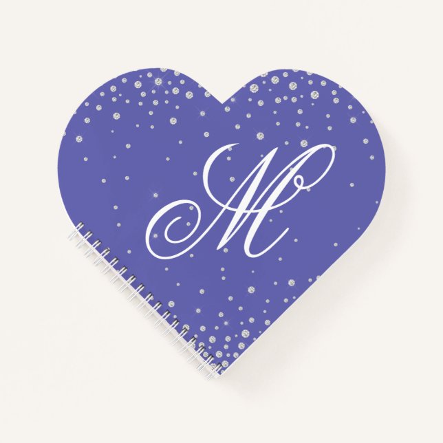 Cuaderno Monograma Muy Peri Diamantes Púrpura Personalizado (Anverso)