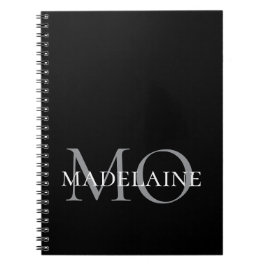 Cuaderno Monograma Negro Blanco Personal