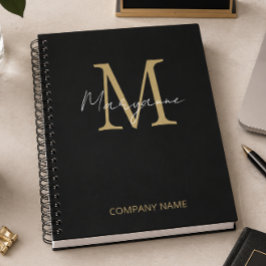 Cuaderno Monograma Negro de Negocios Modernos