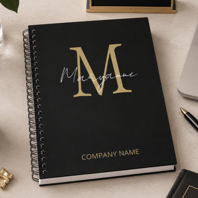 Cuaderno Monograma Negro de Negocios Modernos  (Subido por el creador)