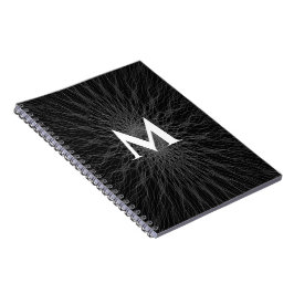 Cuaderno Monograma negro de ondas de cadena gris