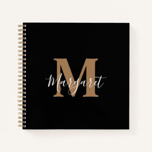 Cuaderno Monograma negro minimalista moderno