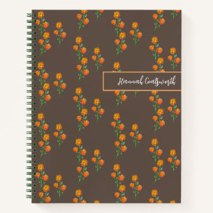 Cuaderno Monograma negro monocromo de algodón de mano no
