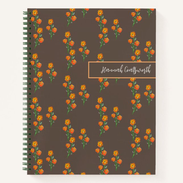 Cuaderno Monograma negro monocromo de algodón de mano no (Anverso)