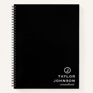 Cuaderno Monograma negro personalizado profesional