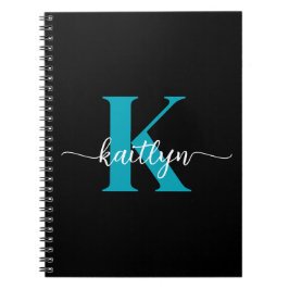 Cuaderno Monograma Negro Teal