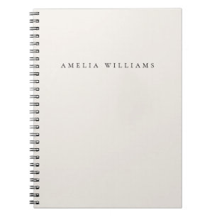 Cuaderno Monograma negro y marfil elegante minimalista