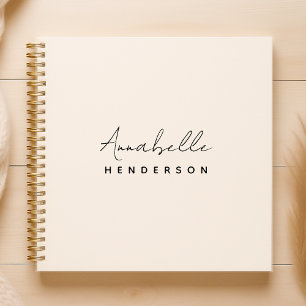 Cuaderno Monograma Neutral   Moderno estilo Minimalista