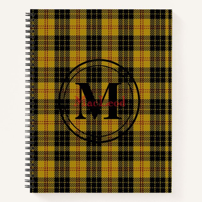 Cuaderno Monograma/nombre de Tartán escocés MacLeod Clan (Anverso)