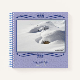 Cuaderno Monograma Nombre personalizado Nieve Deslizamiento