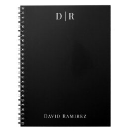 Cuaderno Monograma Nombre Personalizado Profesional Mínimo