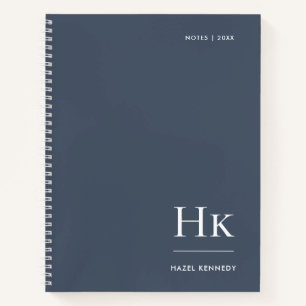 Cuaderno Monograma nombre simple elegante de la Marina Pers