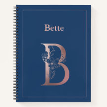 Monograma oro Rosa personalizado inicial B