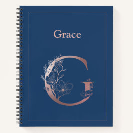 Cuaderno Monograma oro Rosa personalizado inicial G