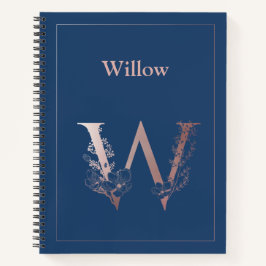 Cuaderno Monograma oro Rosa personalizado inicial W