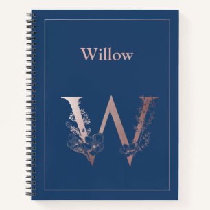 Cuaderno Monograma oro Rosa personalizado inicial W