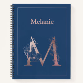 Cuaderno Monograma oro Rosa personalizado M inicial