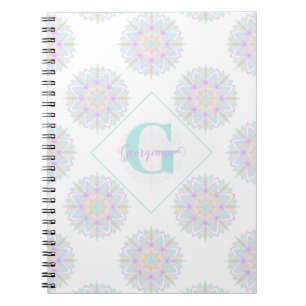 Cuaderno Monograma Pastel Arcoiris Sundae Polka Dot Mandala