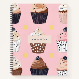 Cuaderno Monograma pastel dulce personalizado