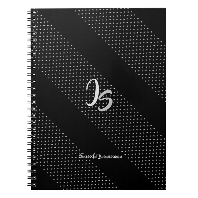 Cuaderno Monograma personal de plata "Exitoso empresario" (Frente)